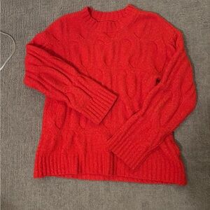 American Eagle Outfitters Red Oversized Knit Sweater